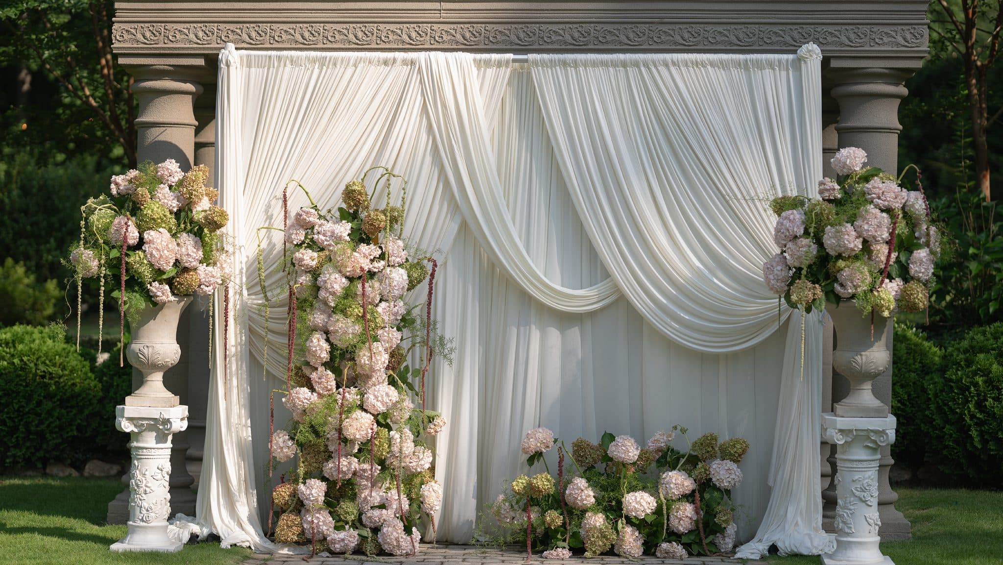 The install / ivory drape — Design: DrapedByJade